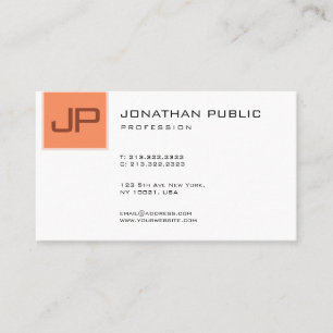 Personalisierte elegante moderne Monogramm-Vorlage Visitenkarte