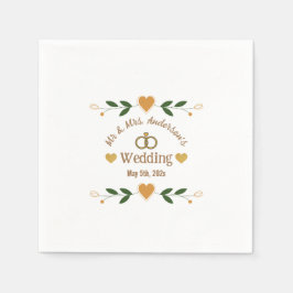 Personalisierte Elegante Moderne White Wedding Par Serviette