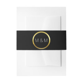 Personalisierte, elegante Monogram Black & Gold-Ho Einladungsbanderole
