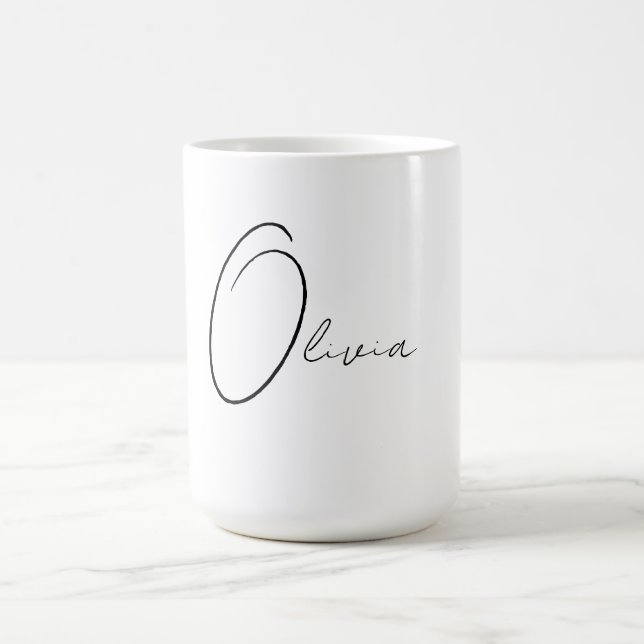 Personalisierte Elegante Monogram Kaffeetasse (Mittel)