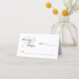 Personalisierte elegante Monogram-Namen Hochzeit Platzkarte