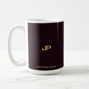 Personalisierte, elegante Monogramm-Classic-Vorlag Kaffeetasse