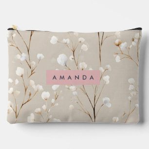 Personalisierte Elegante Neutrale Baumwollblüte Zubehörtasche