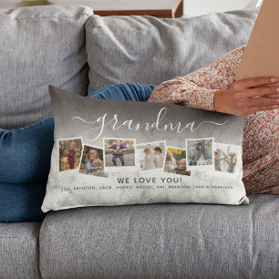 Personalisierte Elegante Oma-Foto-Collage Marmor Lendenkissen