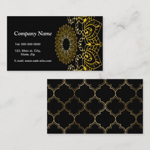 Personalisierte elegante orientalische Chic Schwar Visitenkarte
