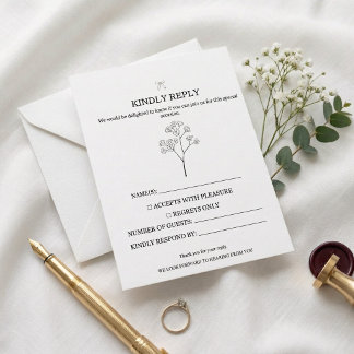Personalisierte elegante Party RSVP Karte