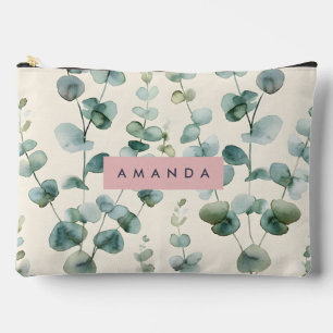 Personalisierte elegante pastellfarbene Eukalyptus Zubehörtasche