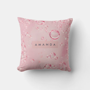 Personalisierte Elegante Rosa-Blasen-Ästhetik Kissen