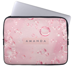 Personalisierte Elegante Rosa-Blasen-Ästhetik Laptopschutzhülle