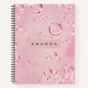 Personalisierte Elegante Rosa-Blasen-Ästhetik Notizbuch