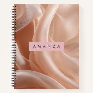 Personalisierte elegante rosa Seidentextur Notizbuch