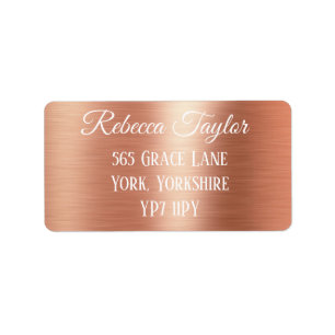 Personalisierte elegante Rose Gold Foil Adresse Adressaufkleber