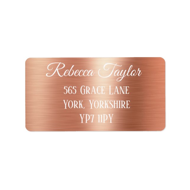 Personalisierte elegante Rose Gold Foil Adresse Adressaufkleber (Vorne)
