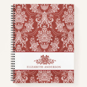Personalisierte elegante rote Vintage-Französische Notizbuch