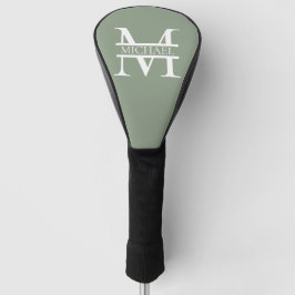 Personalisierte elegante Sage Green Monogram & Nam Golf Headcover