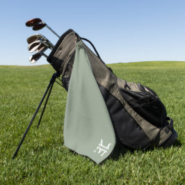 Personalisierte elegante Sage Green Monogram & Nam Golfhandtuch