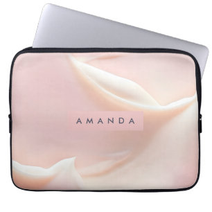 Personalisierte Elegante Sanfte Rosa Satin Abstrak Laptopschutzhülle