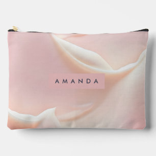 Personalisierte Elegante Sanfte Rosa Satin Abstrak Zubehörtasche