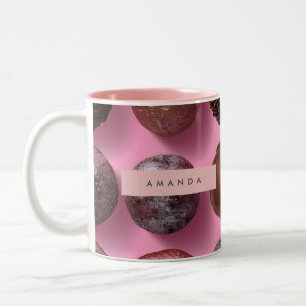 Personalisierte elegante Schokoladentrüffel Zweifarbige Tasse