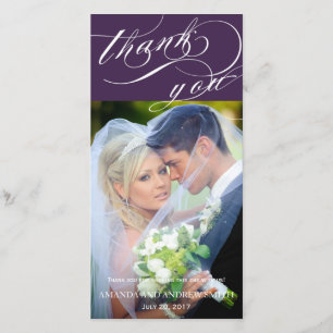 Personalisierte, elegante Script-Hochzeit Vielen D Dankeskarte
