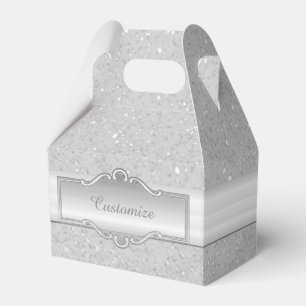 Personalisierte elegante Silver Sparkle Gable Box Geschenkschachtel