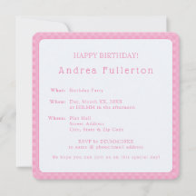 Personalisierte Elegante Simple Pink Geburtstagspa