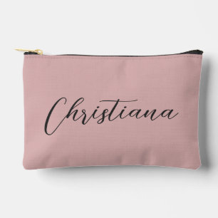 Personalisierte elegante Skript-Typografie Rosa Zubehörtasche