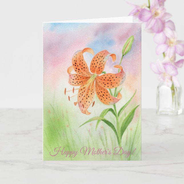 Personalisierte elegante Tigerlilie Karte (Orchidee)
