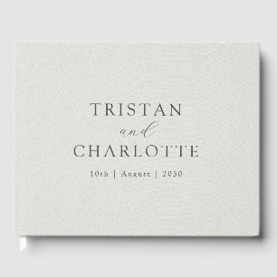 Personalisierte elegante Typografie Weißes Imitat Gästebuch
