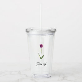 Personalisierte elegante violette Tulpe Acryltrinkbecher