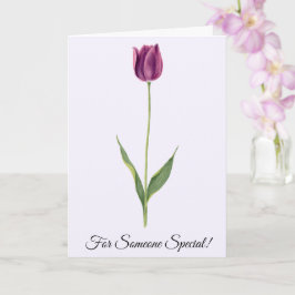 Personalisierte elegante violette Tulpe Karte