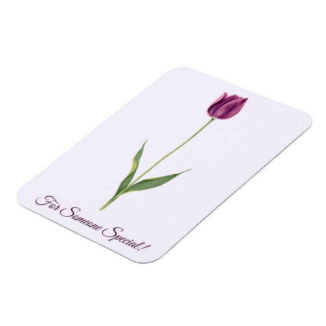 Personalisierte elegante violette Tulpe Magnet (Linke Seite)