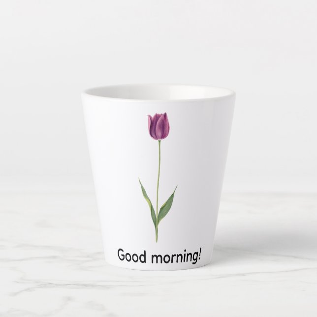Personalisierte elegante violette Tulpe Milchtasse (Vorderseite)