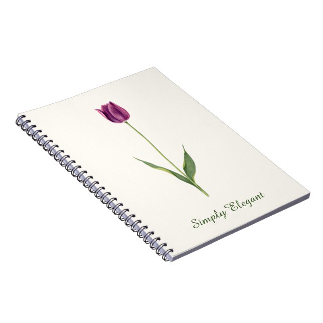 Personalisierte elegante violette Tulpe Notizblock (Rechte Seite)