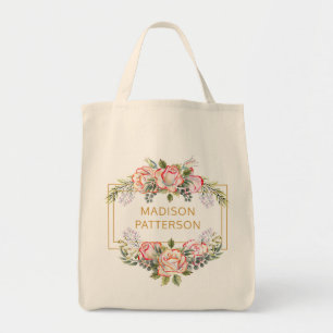Personalisierte Elegante Wasserfarbe Florale Weibl Tragetasche