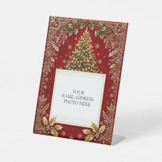 Personalisierte elegante Weihnachtsgrüße Sockelschild