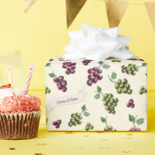 Personalisierte elegante Weintrauben einzigartige  Geschenkpapier
