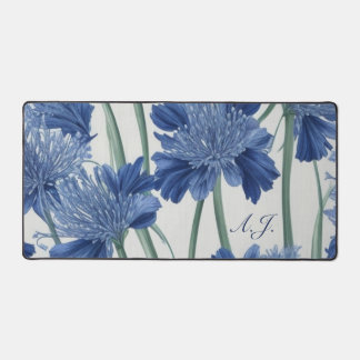 Personalisierte Eleganz: Agapanthus Floral Initial Schreibtischunterlage