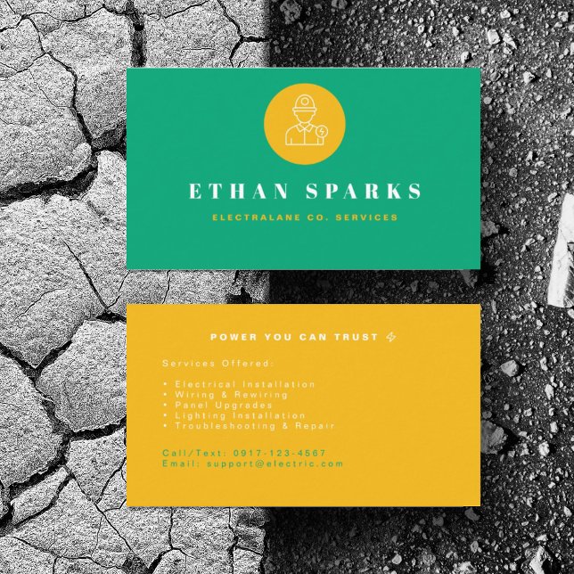 Personalisierte Elektroinstallation Visitenkarte (Personalize with your business card details)