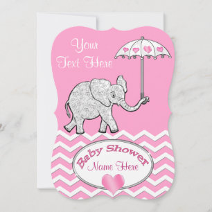 Personalisierte Elephant Baby Shower Einladungen