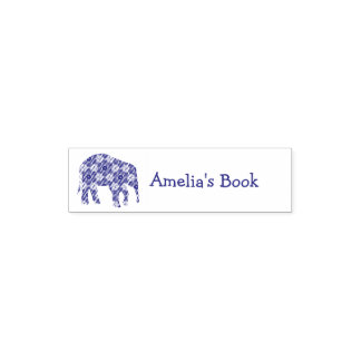 Personalisierte Elephant-Buchzeichen-Briefmarke Permastempel