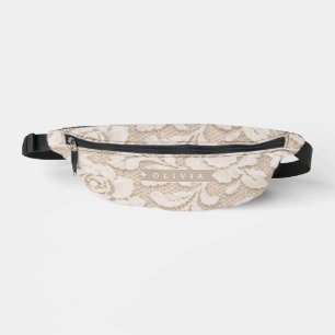 Personalisierte Elfenbein-Spitze Brautkleid Elegan Bauchtasche