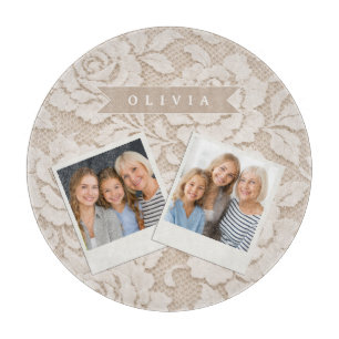 Personalisierte Elfenbein-Spitze Brautkleid elegan Schneidebrett