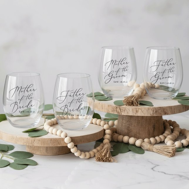 Personalisierte Eltern der Braut- und Groomehe Weinglas Ohne Stiel (Von Creator hochgeladen)