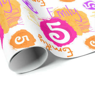 Personalisierte Emily 5. Geburtstagskorb Geschenkpapier