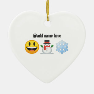 Personalisierte Emoji Verzierung der Jahreszeit Keramik Ornament