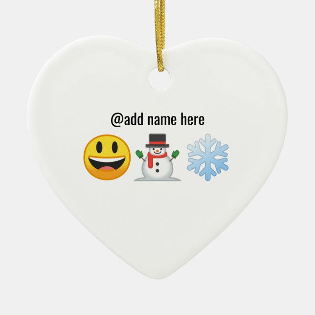 Personalisierte Emoji Verzierung der Jahreszeit Keramik Ornament (Vorne)