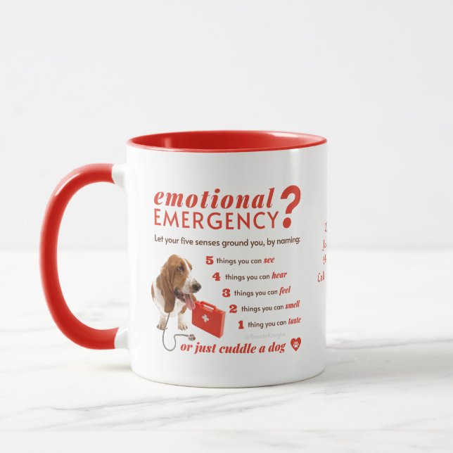 Personalisierte emotionale Erste Hilfe - Bassett D Tasse (Links)