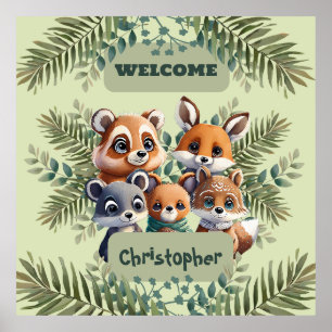 Personalisierte Enchanted Woodlands Wunderwelt Poster