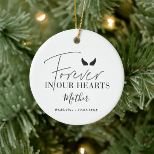 Personalisierte Engelsflügel Weihnachtsbaum Keramik Ornament